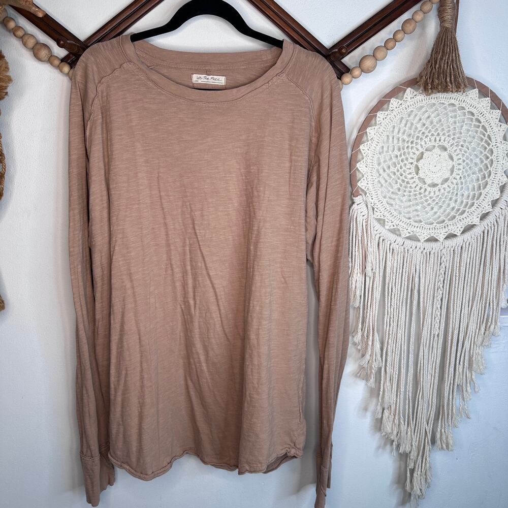 We the Free People Tan Arden Long Sleeve T